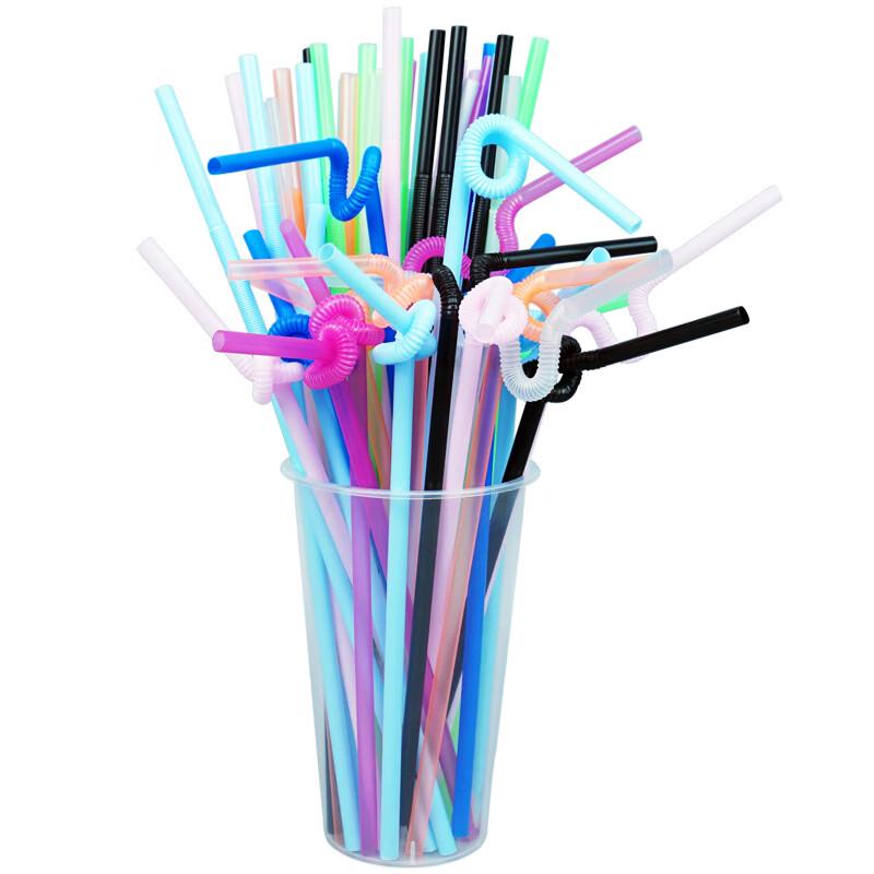 Colorful Disposable Bent Drinking Straws