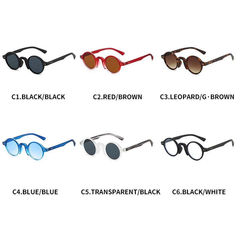 Steampunk kulaté sluneční brýle s nýty Vintage Punk Luxusní značka Designérské UV ochrana Unisex Hip Hop Sluneční brýle