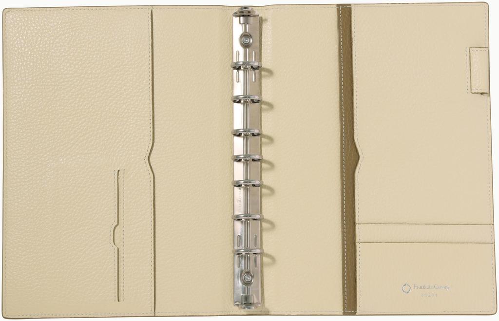 Franklin Planner Classic Shrink Leather Binder, 20mm, Beige, 86284