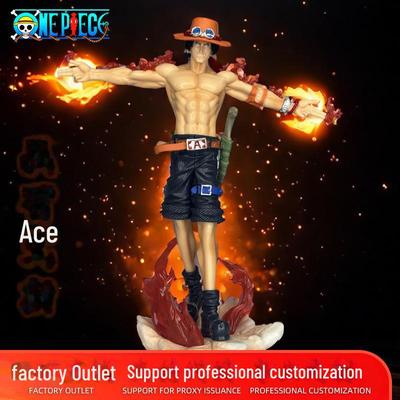 One Piece Ace Arms Statue Model Figure with Non-Luminous Cross - Boxed Collectible Ornament