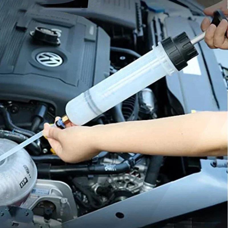 

200ML Car Oil Extractor - Automotive Fuel Brake Fluid Transfer Syringe Pump for Motorcycle белый