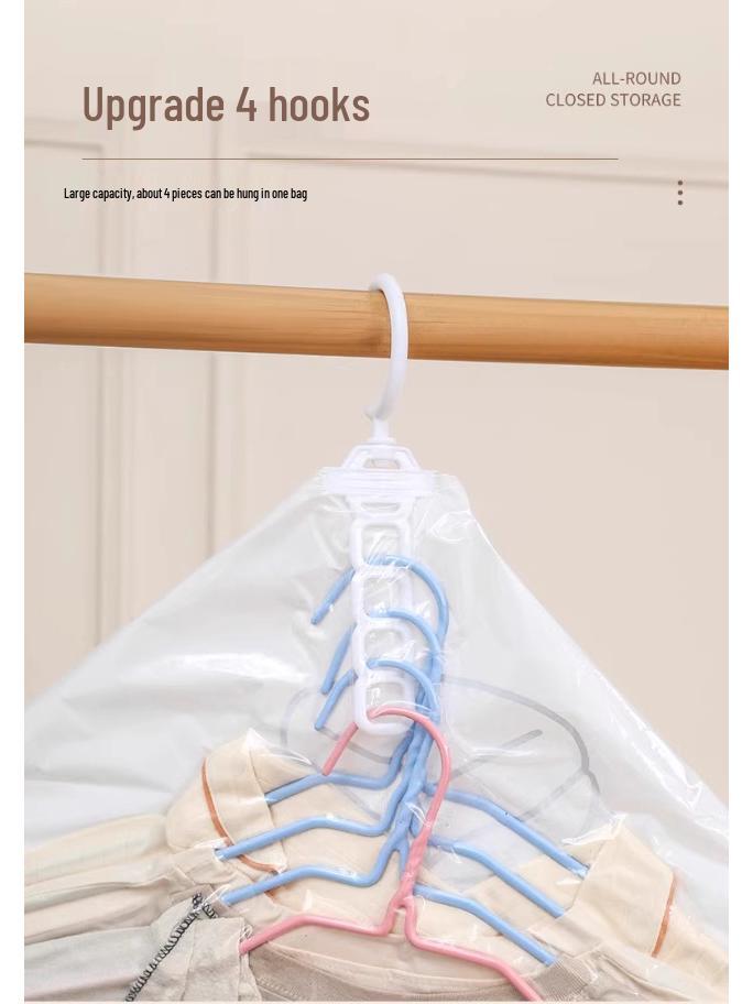 Hanging Vacuum Compression Storage Bag for Jackets and Quilts