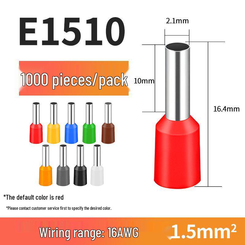 VE Tube-Type Pre-Insulated Terminal E 0308 Cold-Pressed Pin Terminal