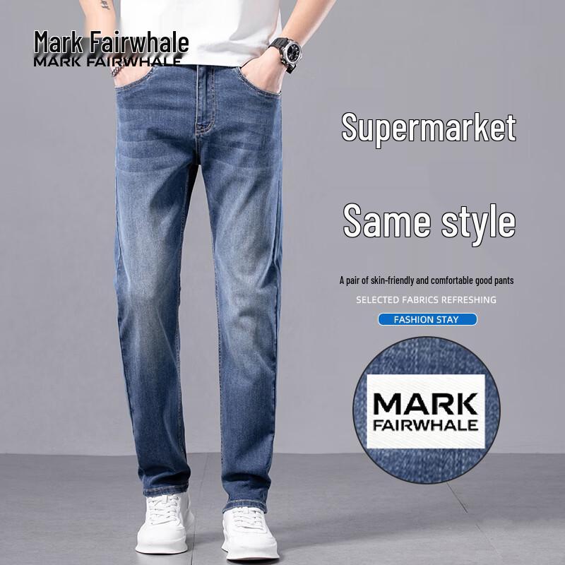 

MARK FAIRWHALE Men s Summer Cool-Touch Stretch Straight Jeans 31