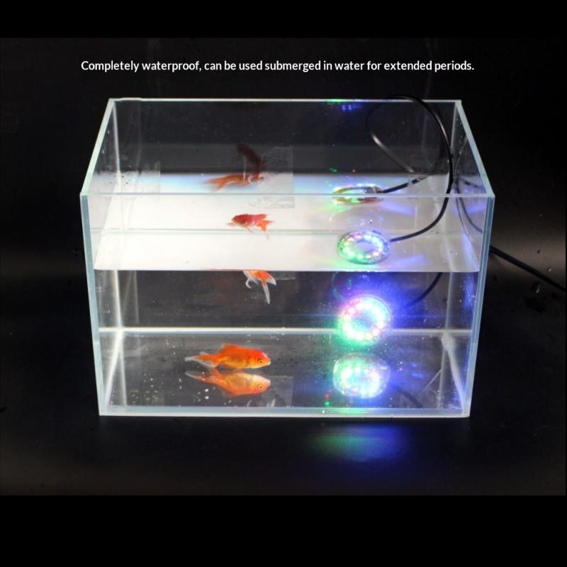 1Pcs Dc Waterproof Round Lamp Usb Led Illumination Colorful Light With Hole For Fish Tank Pool Garden Aquarium Decor Lighting