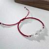 Vintage Handmade Chinese Style Braid Bracelet for Women Fashion Lotus Flower Beaded Bracelet Jewelry Adjustable Gifts