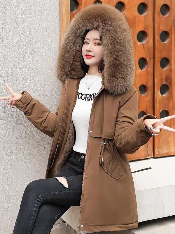 Pie overcomes the trend of cotton-padded winter clothes, new down cotton-padded clothes for women's medium and long loose large-size cotton-padded