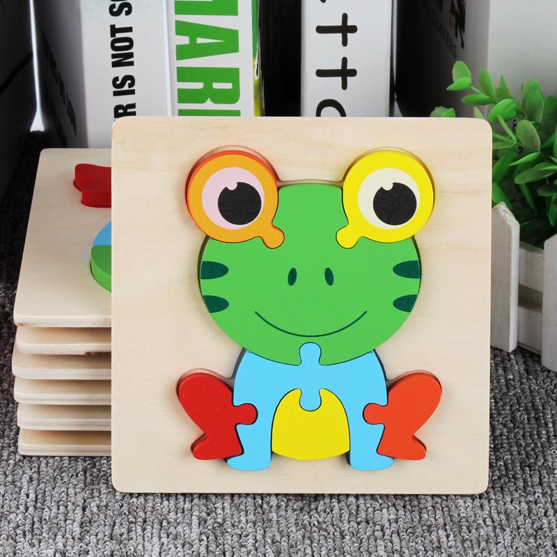 Children's 3D Wooden Animal Puzzle - Educational Building Blocks for Early Learning