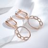 Kienl Trendige Rosegold Ethnische Braut Ohrhänger für Damen Vintage Hochzeit Natürlicher Zirkon Englische Ohrringe Täglicher Schmuck