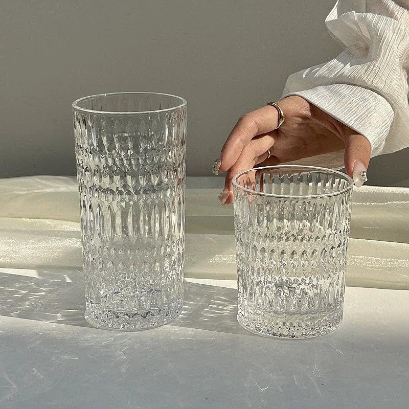 Reliefglas, Nordic Light Luxury Retro Hauswasserglas, Saftglas, Milchbierglas, Whiskeyglas