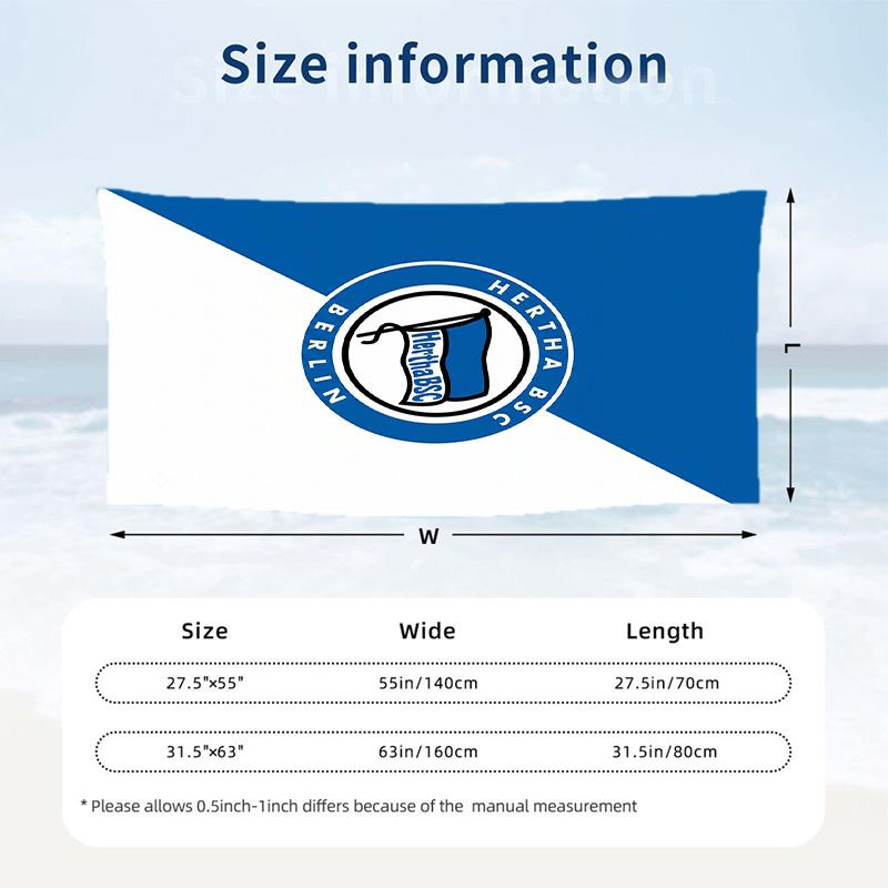 Hertha Bsc FC Print Quick Dry Beach Towel Microfiber Absorbent Portable Travel Swimming Towel