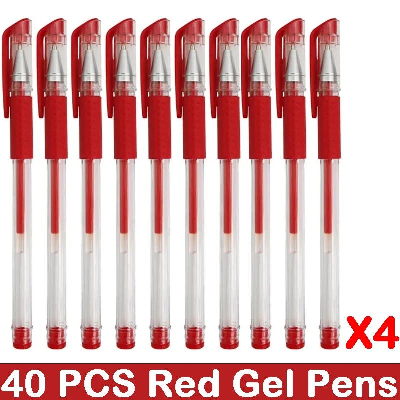 10/100 PCS Roise Retractable Gel Pens Set Black/Red/Blue Ink Ballpoint for Writing Refills Office School Supplies Stationery