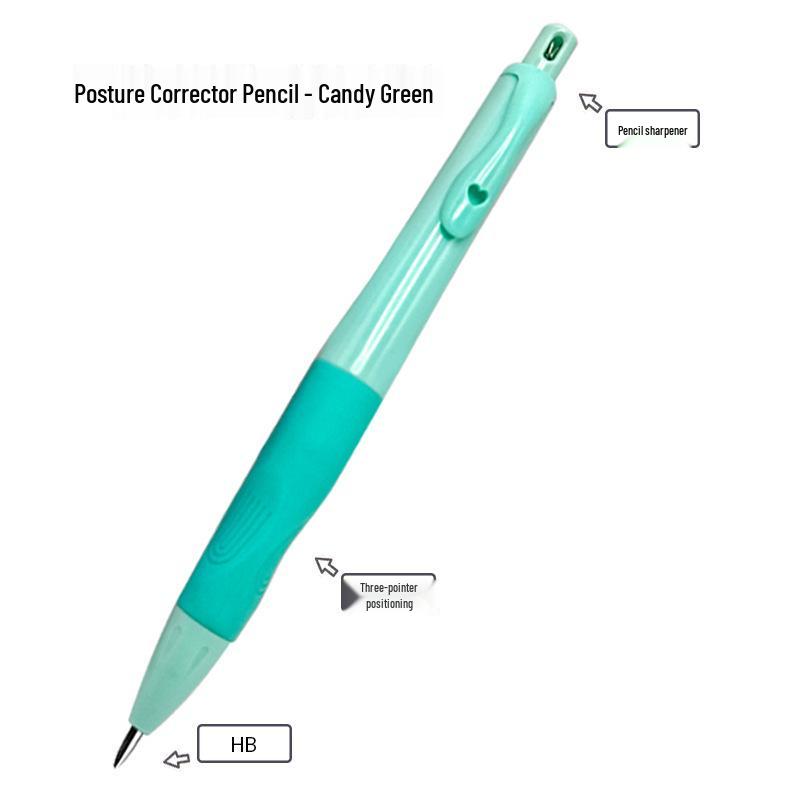 Automatic Posture Correction Pencil for Primary School Students, 2B, 2.0mm Non-Breaking Lead, Black Writing Correction Tool