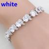 1 pz Casual Mystic Sky Blue Cubic Zirconia White Cubic Zirconia Charm Bracciali per le donne Braccialetto alla moda