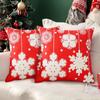 Christmas Pillow Cases Elegant Snowflake Cushion Pillowcase 18x18in Embroidery Snowflakes Christmas Cushion Covers For Home
