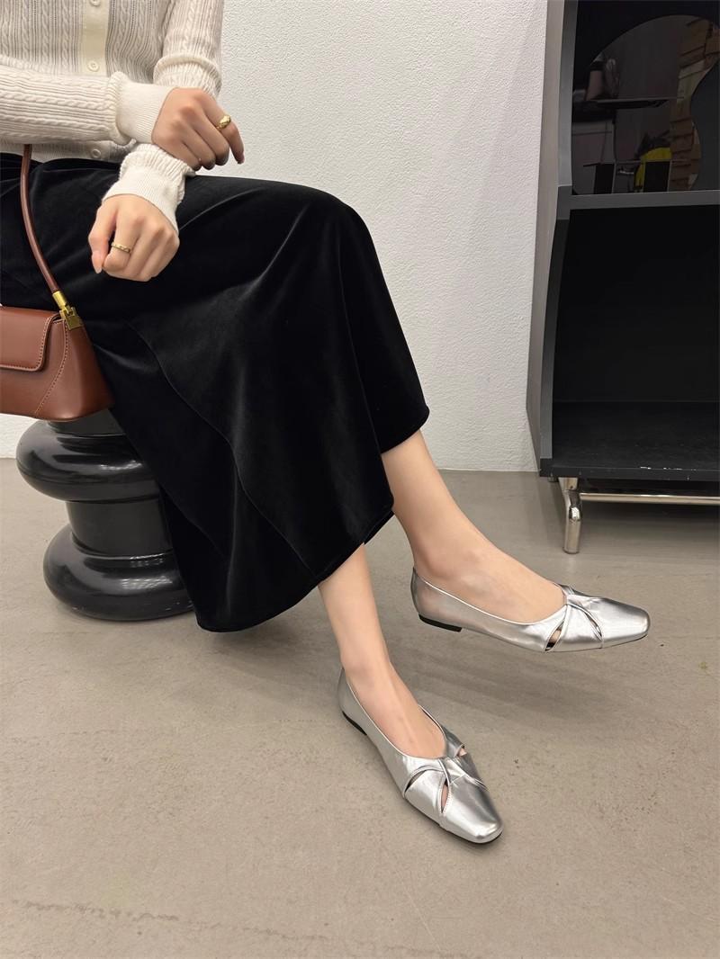 Women S Shoes French Style Niche Designfeel Square Toe Pumpszi Summer Silver Elegant Commute Driving Shoes 35 серебряный