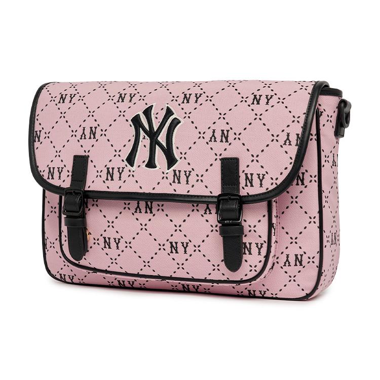 New MLB Polyester With Artificial Leather With Nylon Backpack Shoulder Bag, Crossbody Bag Regular Women's Pink 7ACRMD13N-50PKS