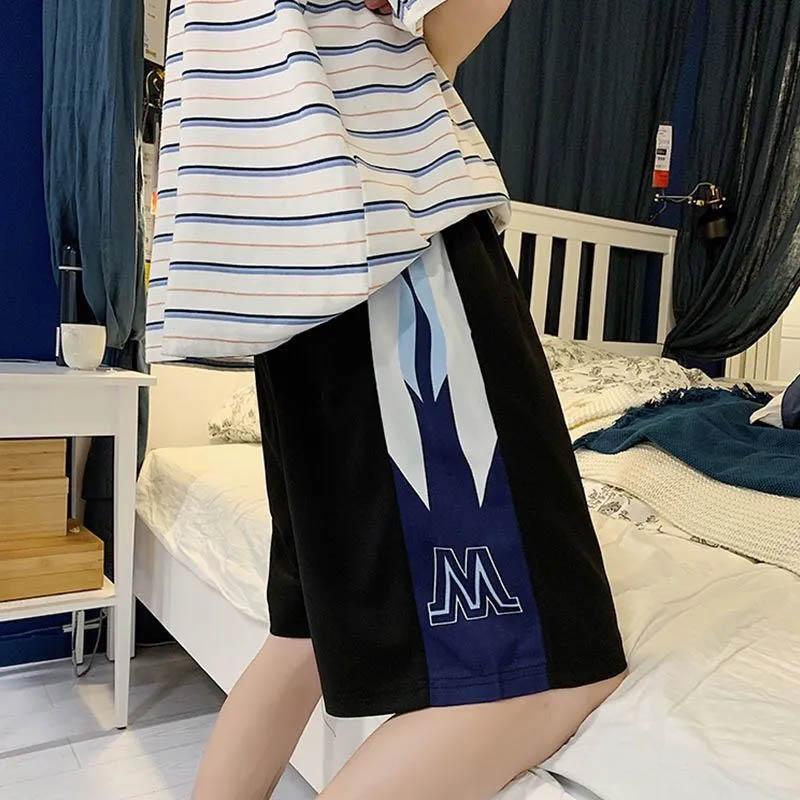 Pantaloni scurți pentru bărbați, de vară, respirabili, răcoros, ocazional, pentru exterior, pantaloni largi, în cinci puncte, pentru baschet.