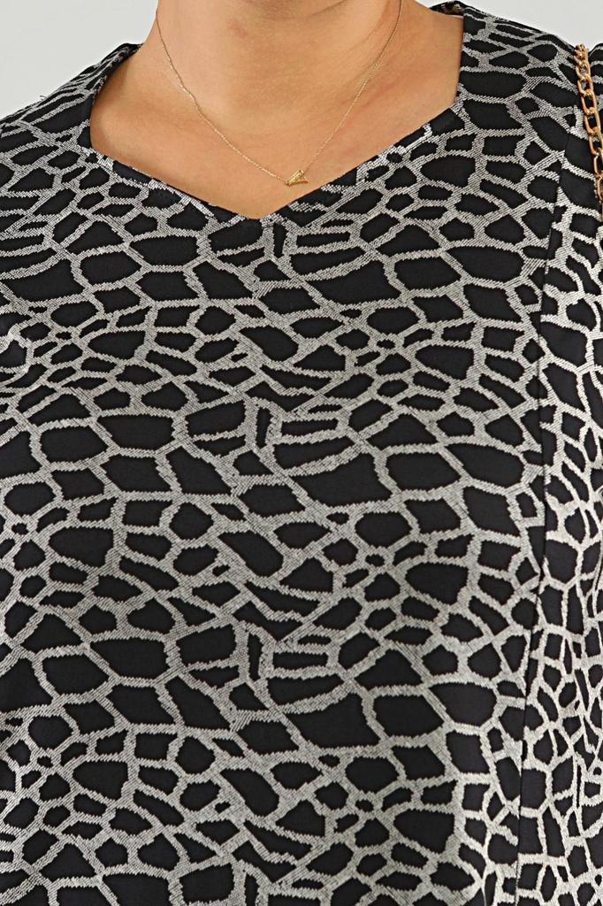 Sukienka damska w dużym rozmiarze, sukienka plus size we wzór w kropki i panterkę