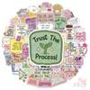 50Pcs/Set Funny Healing Phrase Series 01 Shiny Stickers DIY Fashion Waterproof Doodle Decals Stickers