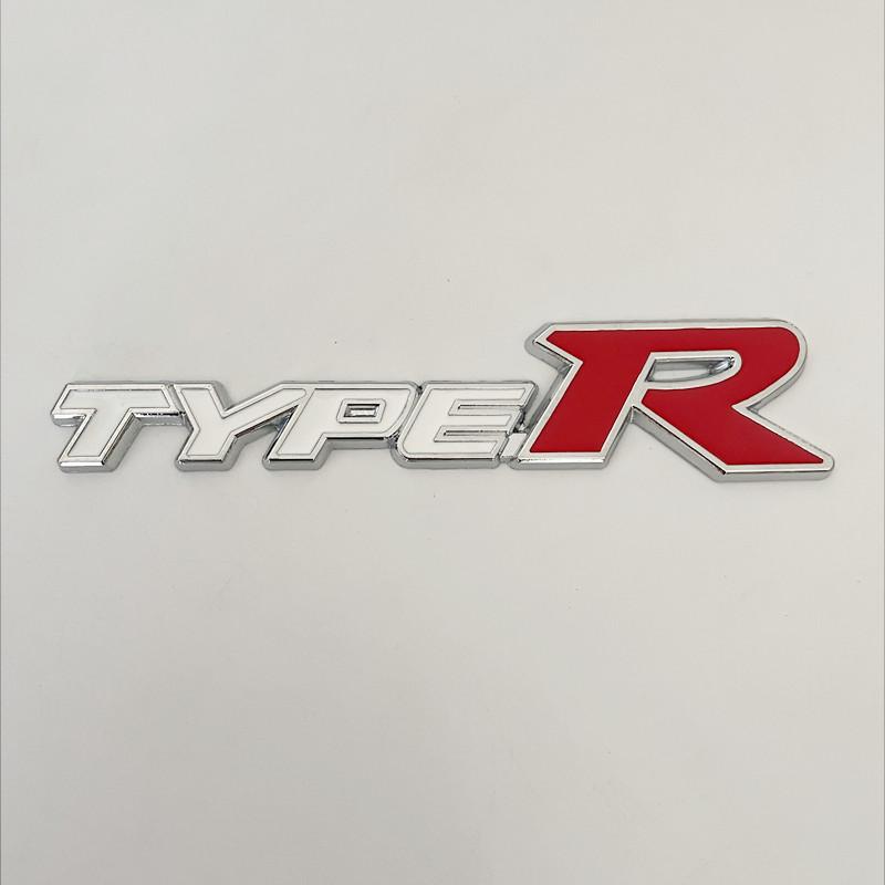 3D Metal Type R Logo Badge Car Front Grill Emblem For Honda Accord Civic FK2 FN2 EP3 Type S Type R Sticker Accessories
