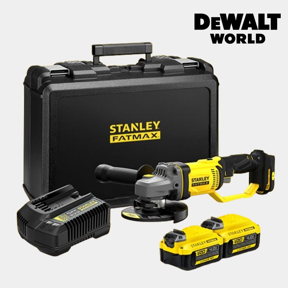 

5-дюймовая шлифовальная машина Stanley Fatmax 20V MAX 4A, комплект из 2 аккумуляторов SCG400M2K