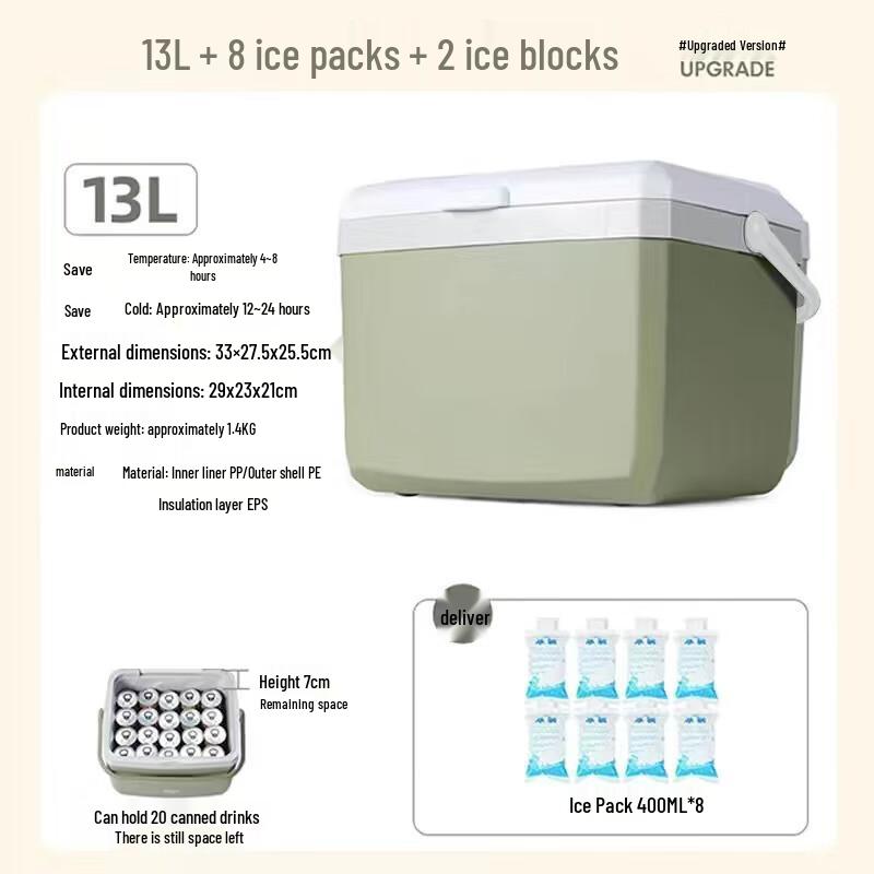 Portable Outdoor Insulated Cooler Box 13L