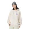 Li Ning Badfive Serie Fleecegefüttertes Locker geschnittenes Kapuzensweatshirt Unisex Sweatshirts Off-White AWDRD25-3