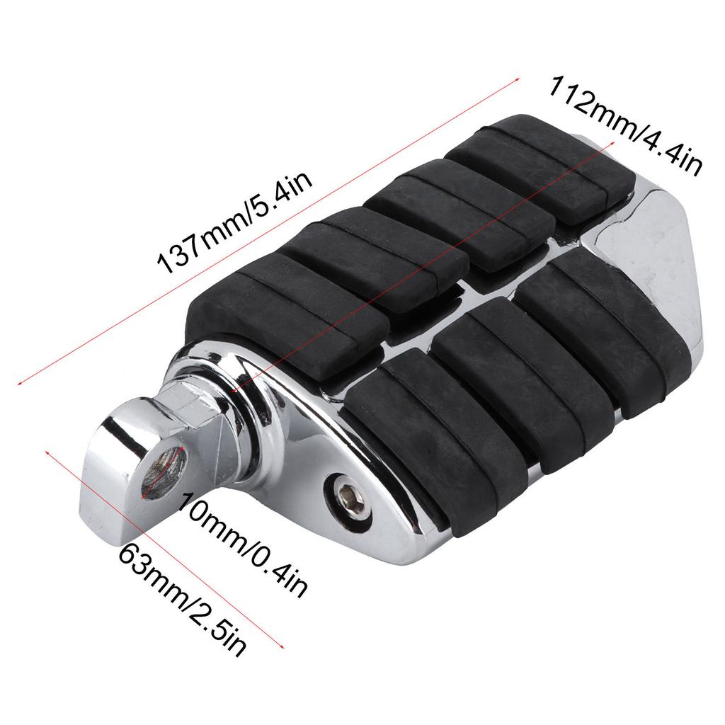 Motorcycle Footpegs Footrest CNC Aluminum Alloy Rubber   Replacement For