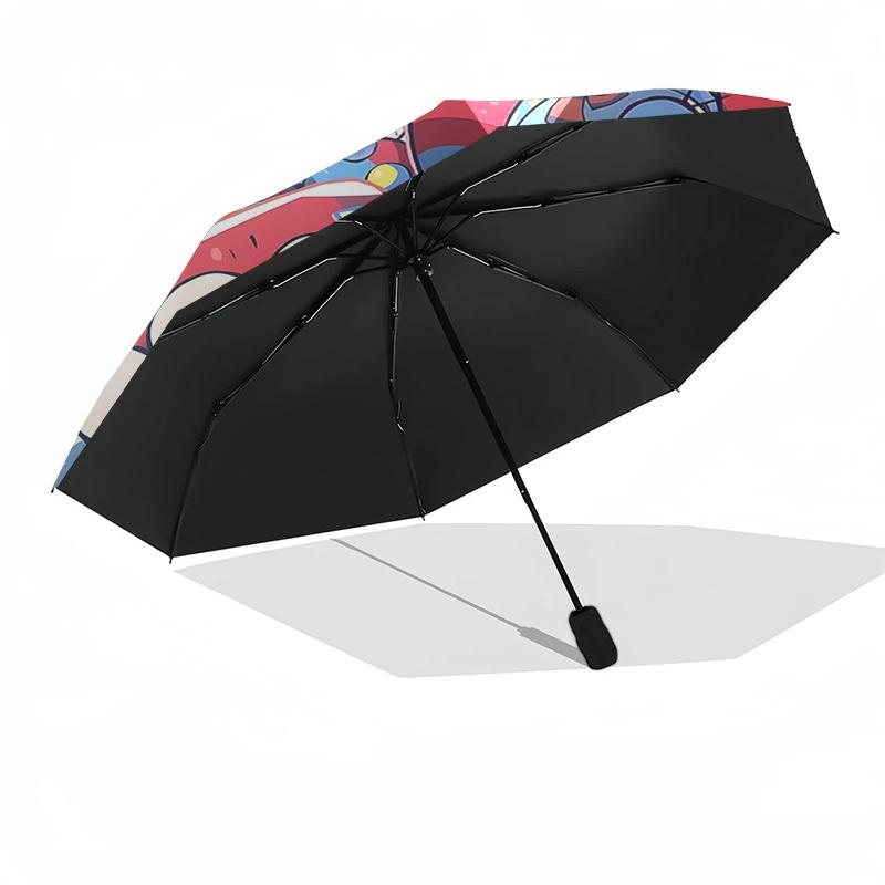 1pc Omni Bot Automatic Folding Outdoor Umbrella - Portable 3-Fold Design with 8-Rib Iron Frame, Perfect for Fans, Travelers, Daily Use, and Festi