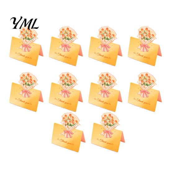 Foldable Note Cards 10Pcs 3D Bouquet Greeting Card, Thank You Best Wishes Card Folding Floral for Mother's Day Father's Birthday