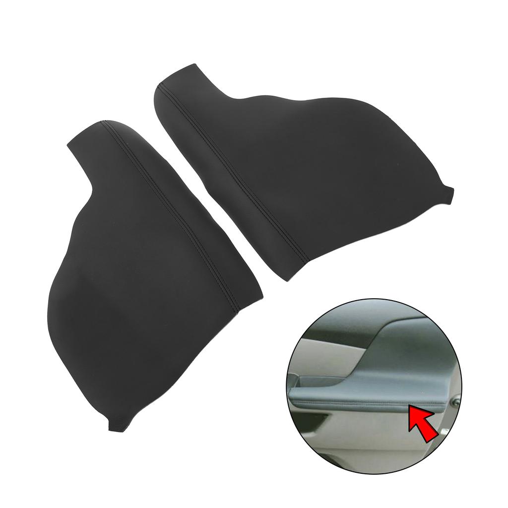 1 Pair Front Door Panel Armrest Cover Car Interior Accessories Replacement for Odyssey 2011‑2017Black
