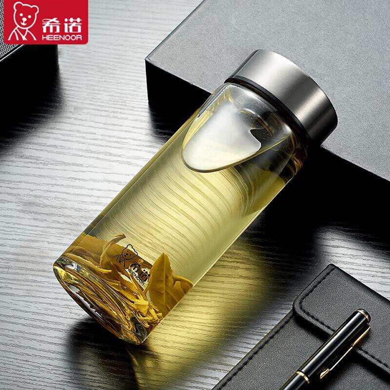 Heenoor Glass Tea Infuser Water Bottle 530ml