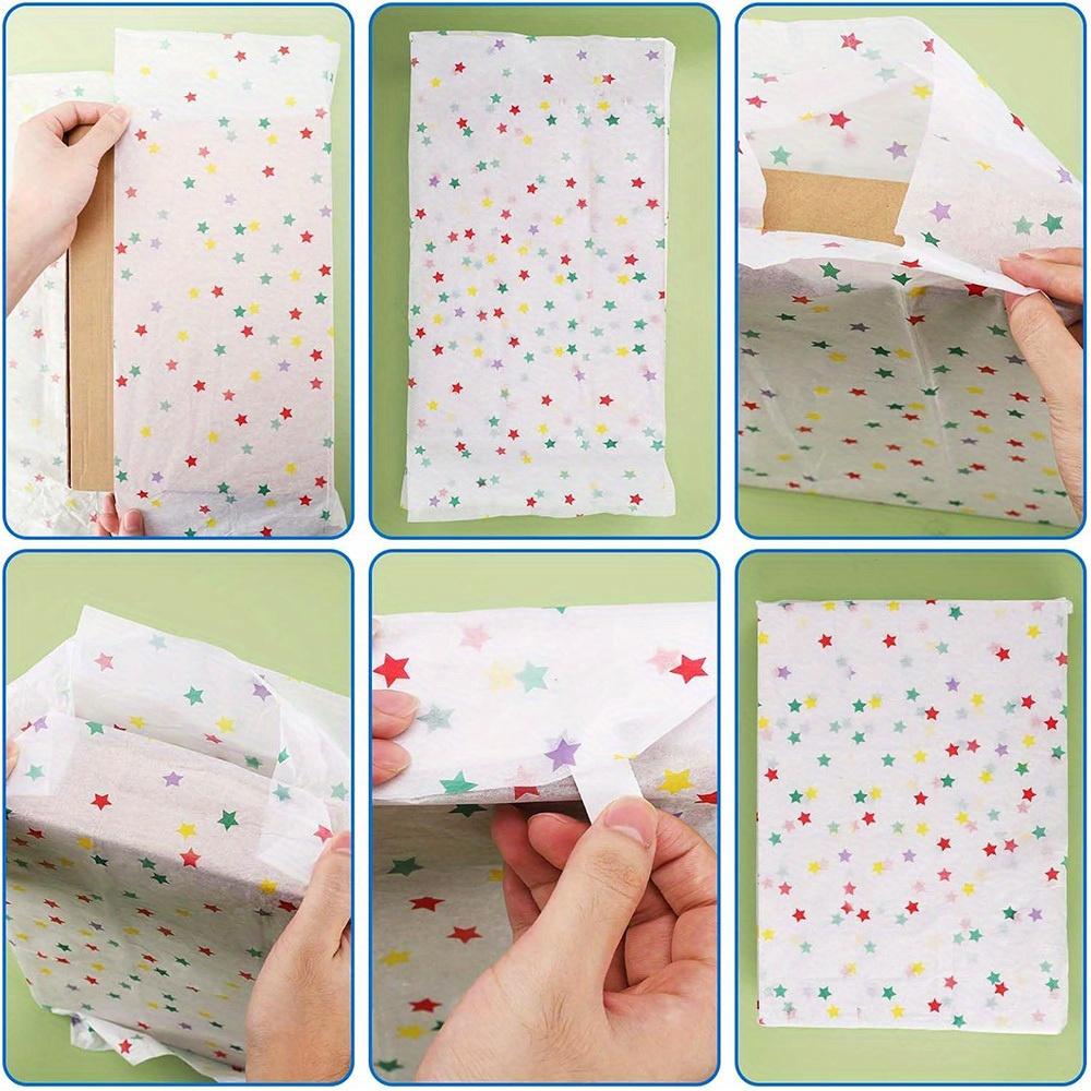 50pcs Colorful Star Pattern Tissue Paper – 19.68x13.78 Inch Gift Wrapping Paper, for Wedding, Birthday Party & DIY Craft Decoration