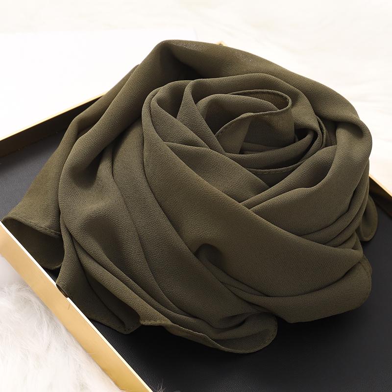Muslim Hijab Scarf With Zipper Plain Bubble Chiffon Ready To Wear Veiled Hijab Wrap Solid Shawls Headscarf Turban Ramadan