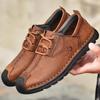 Ručně vyráběné Retro boty z hovězí kůže Muži Ploché Móda Ležérní Boty Muži Mokasíny Mokasíny Muži Boty Kůže