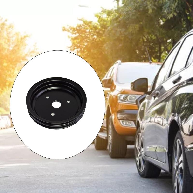 Automobile Short Water Pump Crankshaft Pulley 2 Grooves Durable Replacement Silver Swp for SBC 262 327