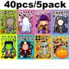 8Pcspack Cartoon Halloween Sticker Make A Face Puzzle Diy Pumpkin Ghost Assemble Jigsaw Educational Game Party Toy