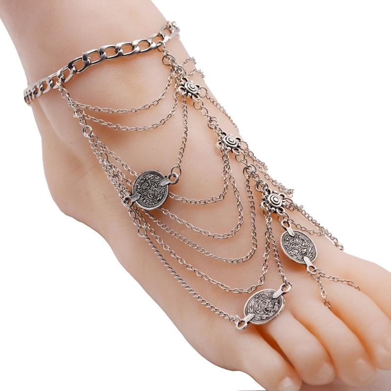 Barefoot Sandals Tassel Anklet Ankle Chain Tassel Anklet Ankle Jewelry For Women For Beach Wedding Foot Jewelry