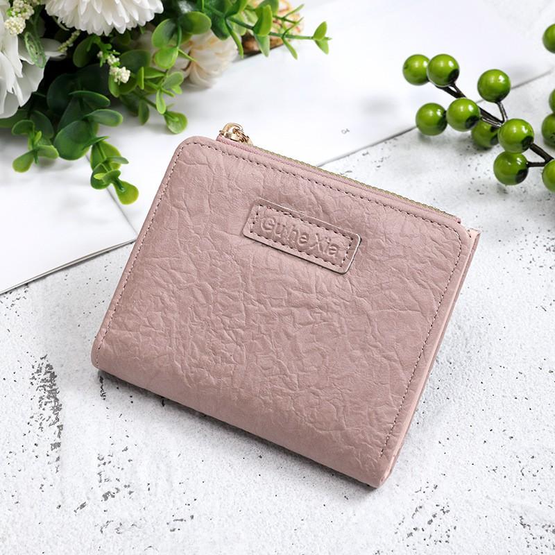 Womens Minimalist PU Leather Clutch Wallet Small Compact Multi-Functional Card Holder With Expansion Pocket