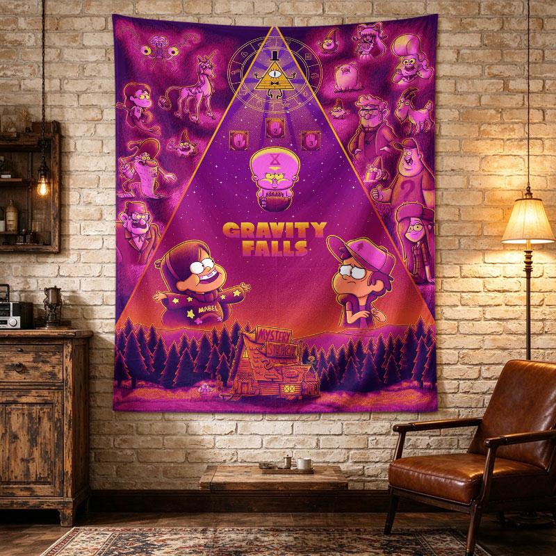 Gravity Falls Bill Cipher Triangle Mystery Shack Purple Poster