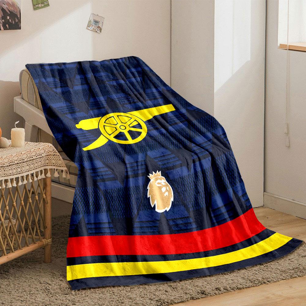 Blue Blanket with Yellow Cannon Design print blanket soft and cozy perfect for the living room bed sofa or a nap,gift