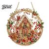 Reusable Christmas Decorations Hanging Diamond Art Ornament, 2D Acrylic Pearl Painting Window Pattern Suncatcher, Holiday Pendant for Wall Decor