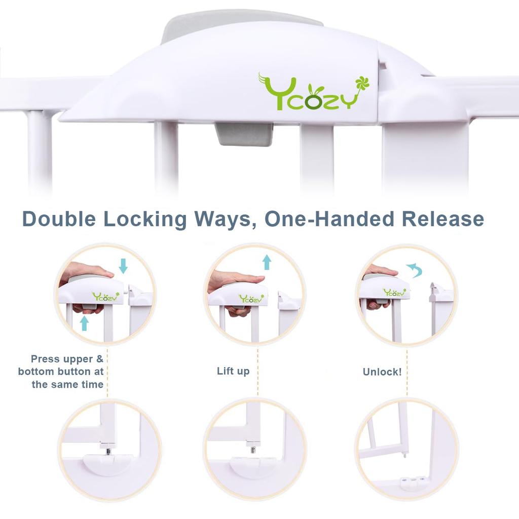 Ycozy BabySafe Baby Safety Pet Baby Baby Tension Baby Height Installation Width Gate, Stairs, Gate, Children, Gate, Dog/Cat, Auto-Close, Gate, Fence,