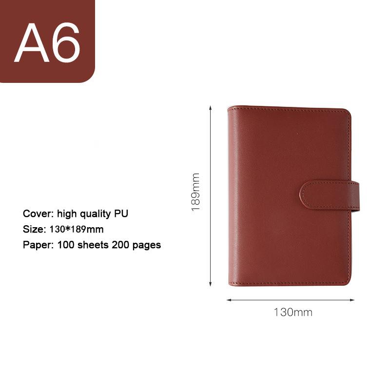 (Bezpłatne grawerowanie logo) Notatnik studencki A5/A6 w jednolitym kolorze, z klamrą magnetyczną, zawiera metalowy segregator, pamiętnik, notatnik, podręcznik