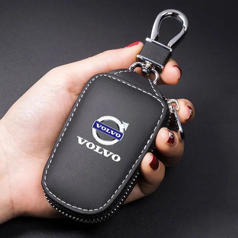 

Colorfast Premium Car Smart Keychain Case Dust-proof Auto Key Organizer For Volvo S60 S90 XC40 XC60 V90 S40 S80L Car Accessories чорний