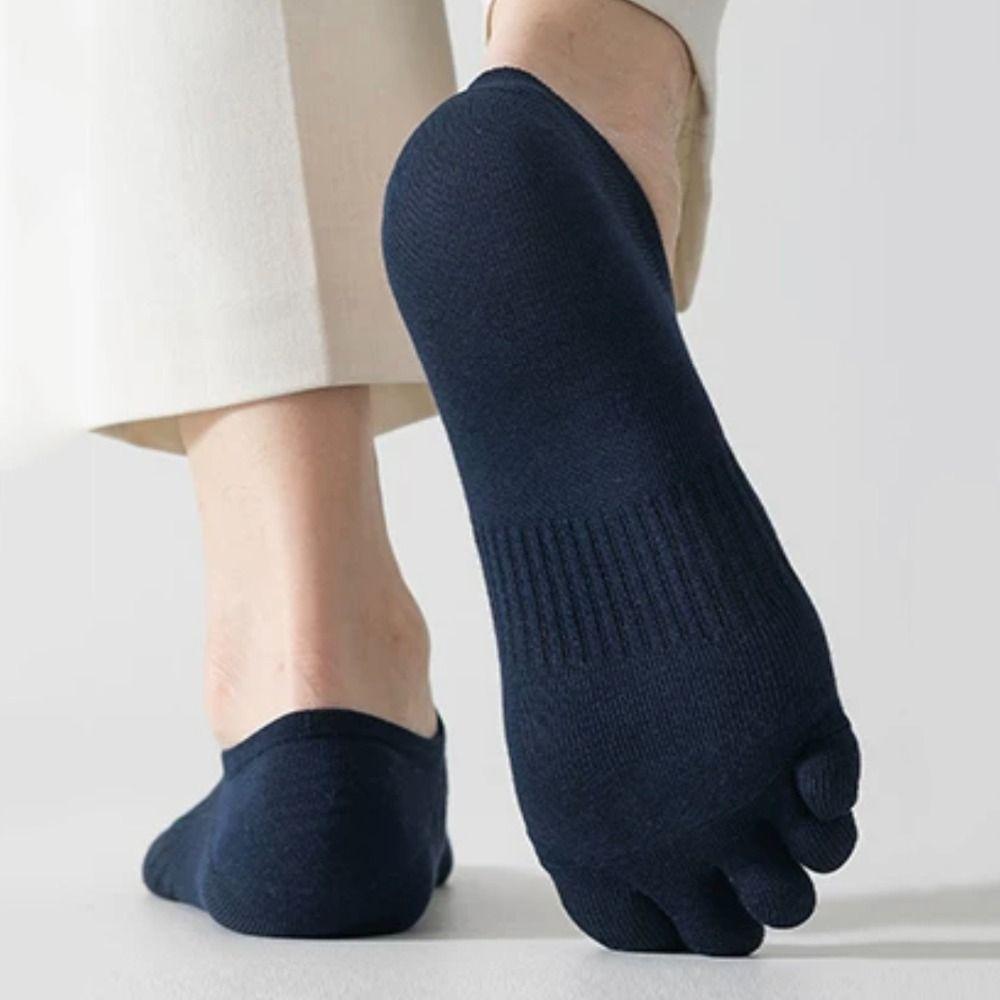 

Thin Ankle Socks Short Toe Boat Socks Anti Odor Men s Five Fingers Socks Man чорний