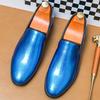Fashion New wedding shoes high-end glossy casual shoes, ice-crack one-step men's business trendy shoes Zapatos Hombre A19