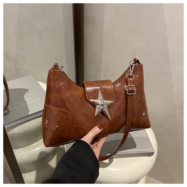 Punk Style Star Design Women Hobos Shoulder Bags Casual Y2k Cool Hot Girls Pu Crossbody Bag Commuter Female Phe Handbags Purse