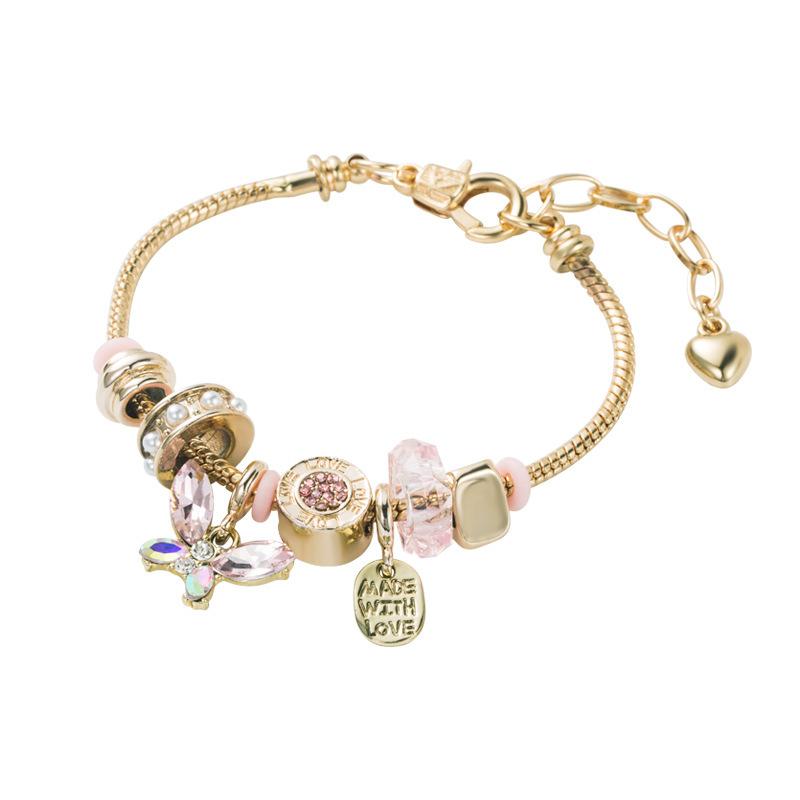 Korean Style INS Fashion New DIY Alloy Bracelet Beautiful Butterfly Crystal Bracelet for Women Dora Trendy Bracelet Accessories